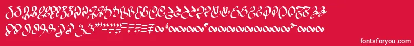 フォントWizardspeak – 赤い背景に白い文字