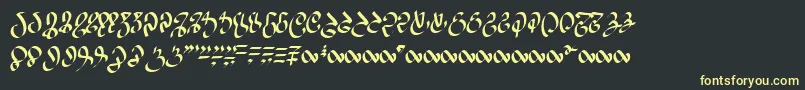 フォントWizardspeak – 黒い背景に黄色の文字