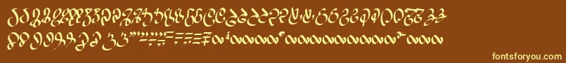 Wizardspeak-fontti – keltaiset fontit ruskealla taustalla