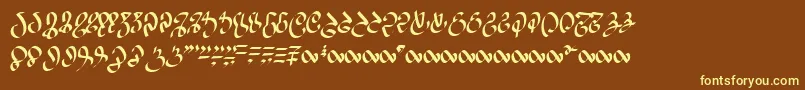 Wizardspeak Font – Yellow Fonts on Brown Background