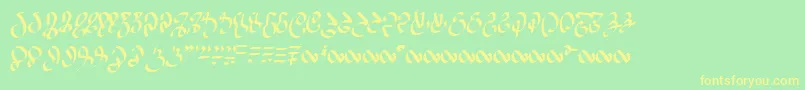 Wizardspeak Font – Yellow Fonts on Green Background