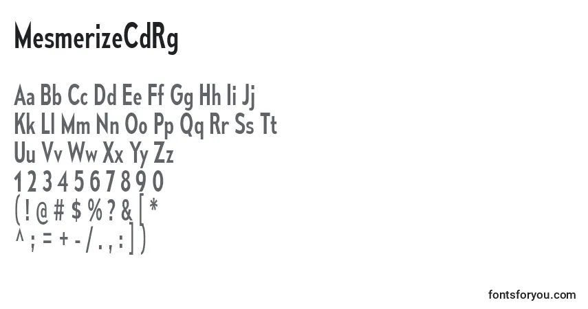 Schriftart MesmerizeCdRg – Alphabet, Zahlen, spezielle Symbole