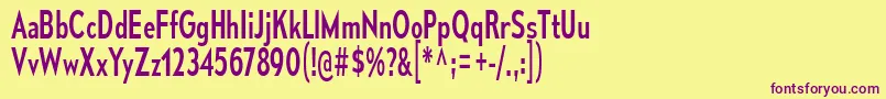 MesmerizeCdRg Font – Purple Fonts on Yellow Background