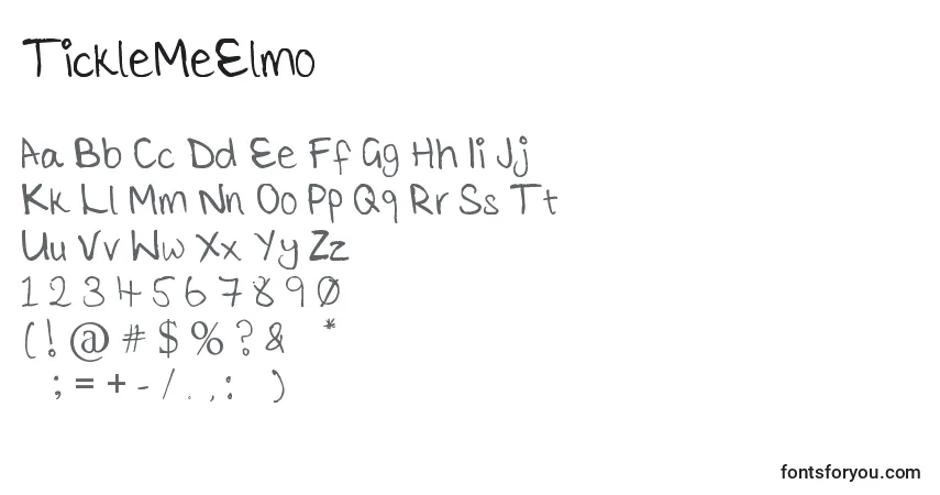 Schriftart TickleMeElmo – Alphabet, Zahlen, spezielle Symbole