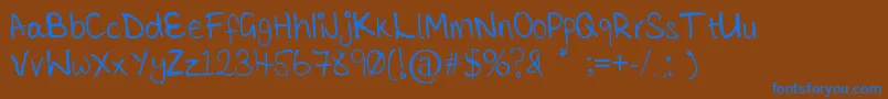 TickleMeElmo Font – Blue Fonts on Brown Background