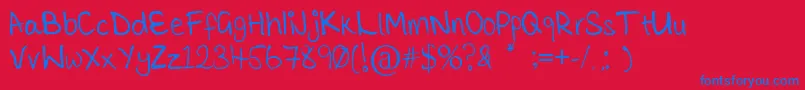 TickleMeElmo Font – Blue Fonts on Red Background