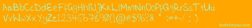 TickleMeElmo Font – Green Fonts on Orange Background