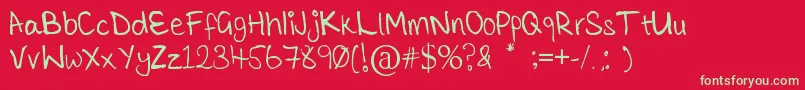 TickleMeElmo Font – Green Fonts on Red Background