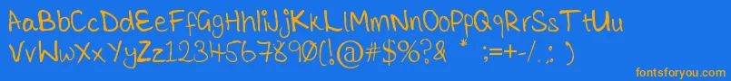 TickleMeElmo Font – Orange Fonts on Blue Background