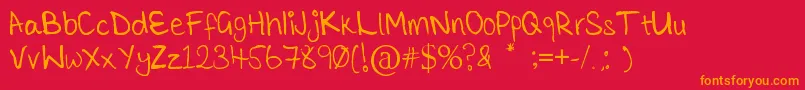 TickleMeElmo Font – Orange Fonts on Red Background