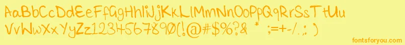 TickleMeElmo Font – Orange Fonts on Yellow Background