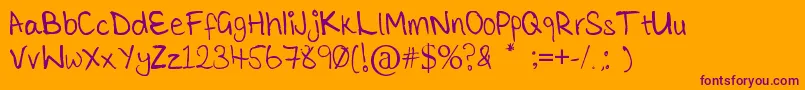 TickleMeElmo Font – Purple Fonts on Orange Background