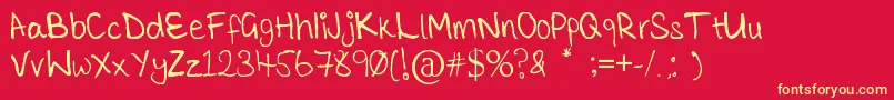TickleMeElmo Font – Yellow Fonts on Red Background