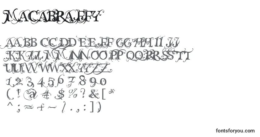 Schriftart Macabra ffy – Alphabet, Zahlen, spezielle Symbole
