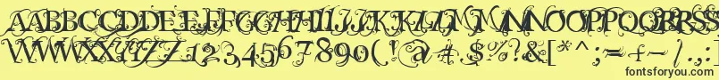 Macabra ffy Font – Black Fonts on Yellow Background
