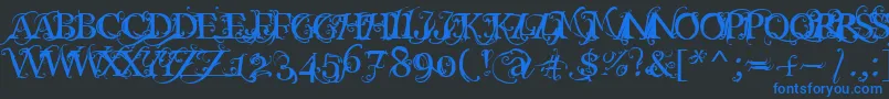 Macabra ffy Font – Blue Fonts on Black Background