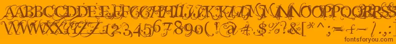 Macabra ffy Font – Brown Fonts on Orange Background
