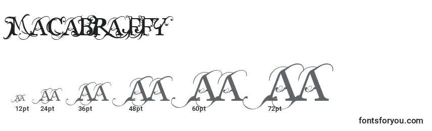 Größen der Schriftart Macabra ffy