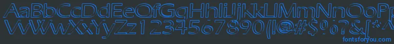 RuffianOutline Font – Blue Fonts on Black Background