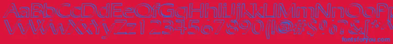 RuffianOutline Font – Blue Fonts on Red Background