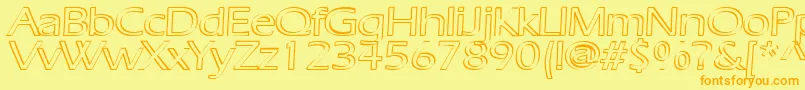 RuffianOutline Font – Orange Fonts on Yellow Background