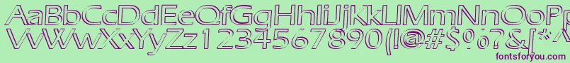 RuffianOutline Font – Purple Fonts on Green Background