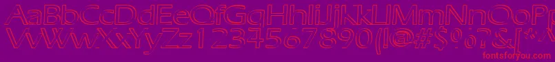 RuffianOutline Font – Red Fonts on Purple Background