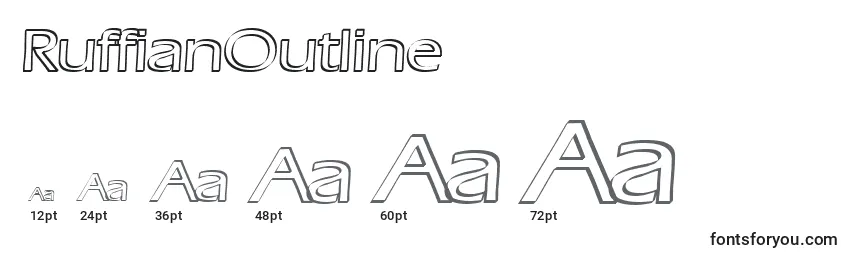 Größen der Schriftart RuffianOutline