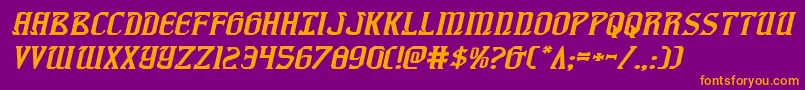 Fiddlerscoveexpital Font – Orange Fonts on Purple Background