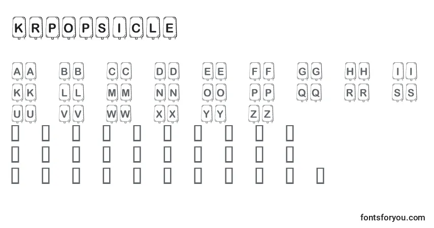 Fuente KrPopsicle - alfabeto, números, caracteres especiales
