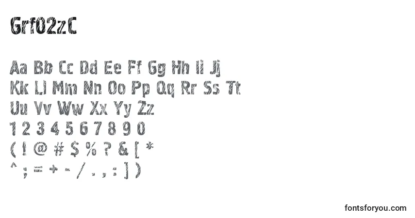 A fonte Grf02zC – alfabeto, números, caracteres especiais