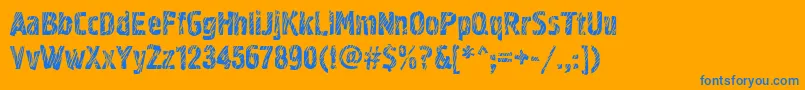 Grf02zC-Schriftart – Blaue Schriften auf orangefarbenem Hintergrund