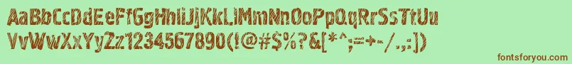 Шрифт Grf02zC – коричневые шрифты на зелёном фоне