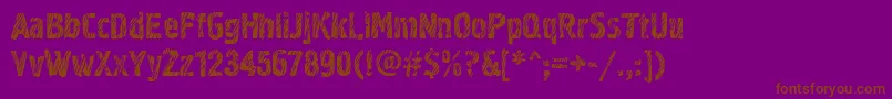 Fonte Grf02zC – fontes marrons em um fundo roxo