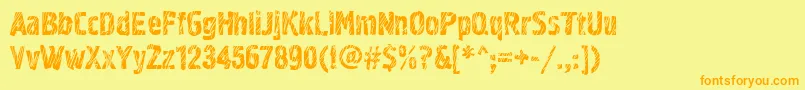 Grf02zC Font – Orange Fonts on Yellow Background