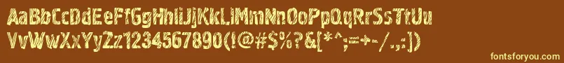 Grf02zC-Schriftart – Gelbe Schriften auf braunem Hintergrund
