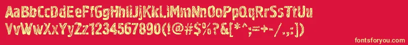 Grf02zC Font – Yellow Fonts on Red Background