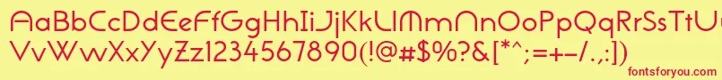 Czcionka NeogothisadfstdRegular – czerwone czcionki na żółtym tle