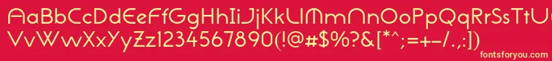 NeogothisadfstdRegular Font – Yellow Fonts on Red Background