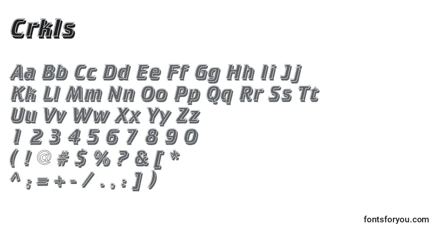 Czcionka CrkIs – alfabet, cyfry, specjalne znaki