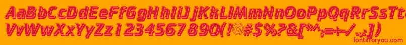 フォントCrkIs – オレンジの背景に赤い文字