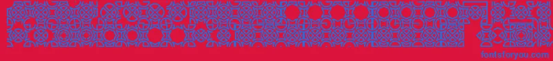 Opattfram01-fontti – siniset fontit punaisella taustalla