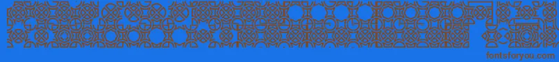 Opattfram01 Font – Brown Fonts on Blue Background