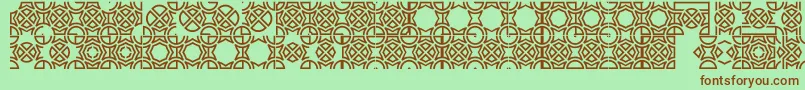 Czcionka Opattfram01 – brązowe czcionki na zielonym tle