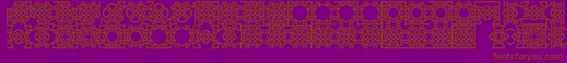Opattfram01-Schriftart – Braune Schriften auf violettem Hintergrund
