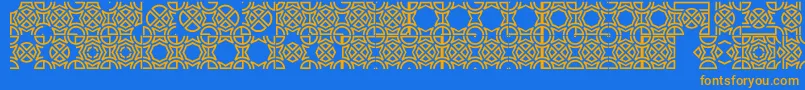 Opattfram01 Font – Orange Fonts on Blue Background