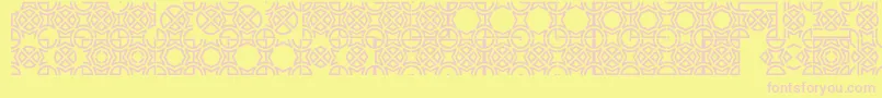 Opattfram01-fontti – vaaleanpunaiset fontit keltaisella taustalla