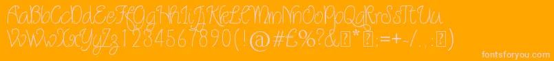 Quirlycues Font – Pink Fonts on Orange Background