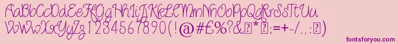 Quirlycues Font – Purple Fonts on Pink Background