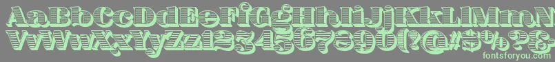 FatFlamingo5Woodcut Font – Green Fonts on Gray Background